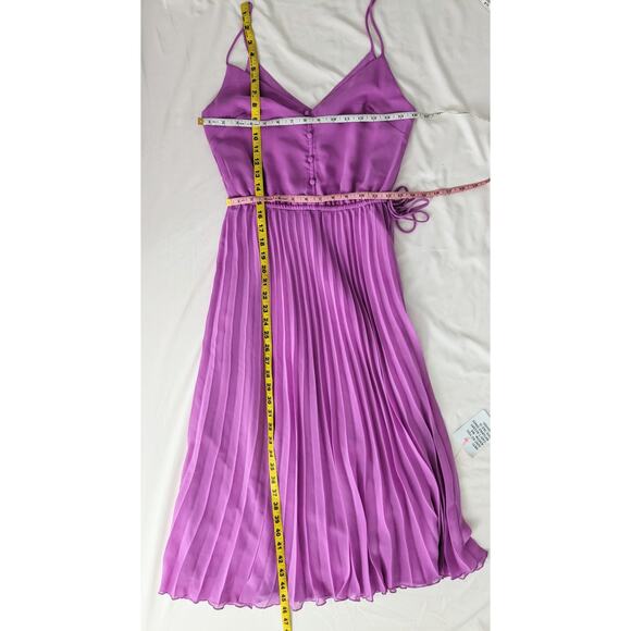 NWOT ASOS Purple Pleated Midi Blouson Dress Size 4 - Picture 9 of 12